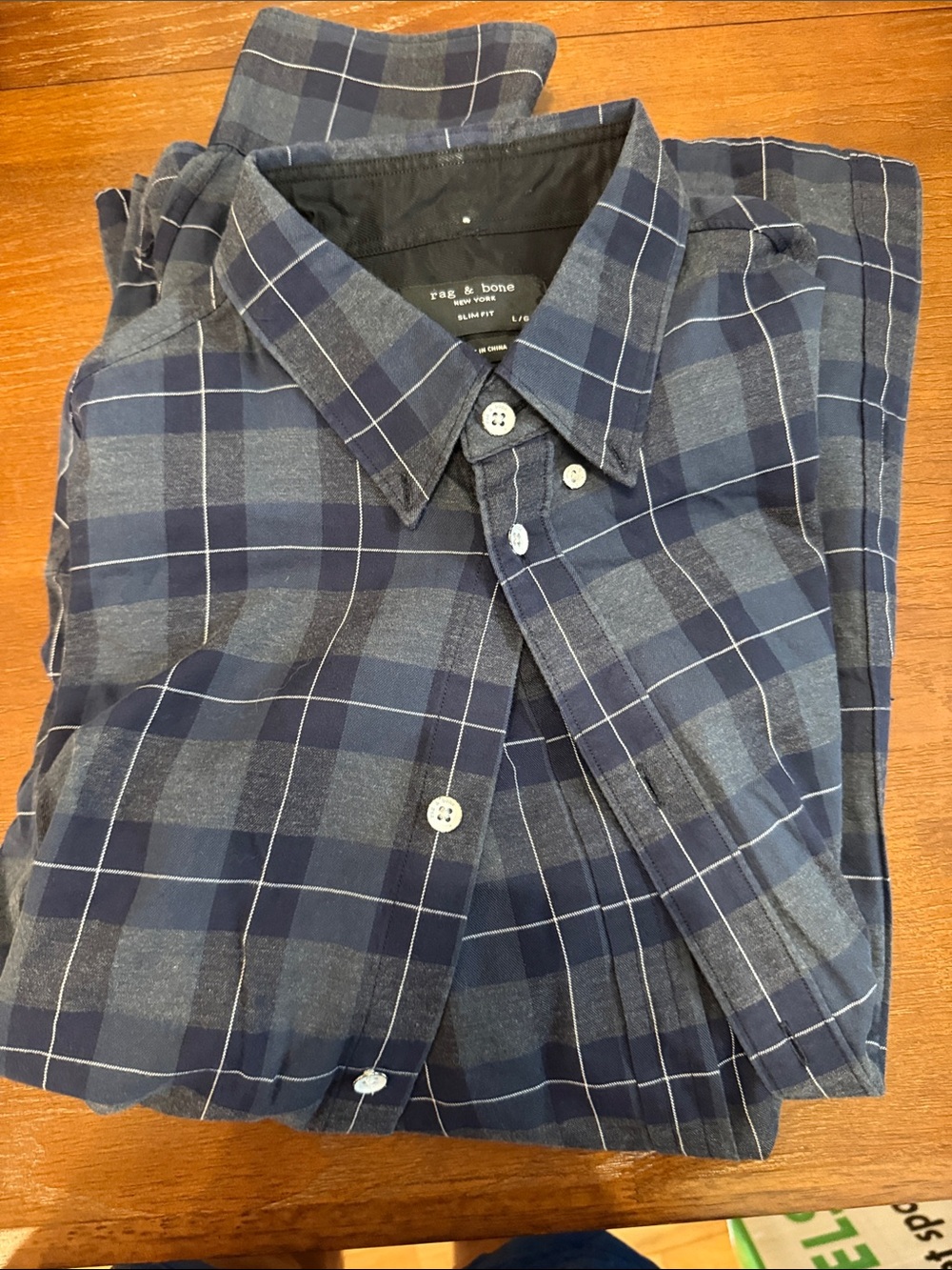 rag & bone Blue Plaid Button-Down Shirt